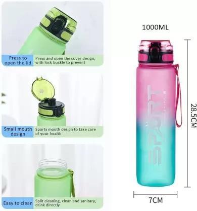 Gradient Motivational Water Bottle with Time Marker & Strap – Stay Hydrated All Day