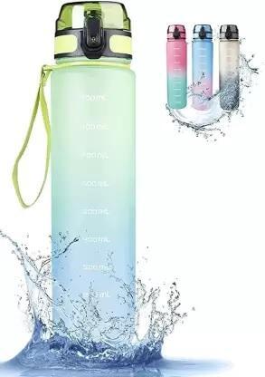 Gradient Motivational Water Bottle with Time Marker & Strap – Stay Hydrated All Day